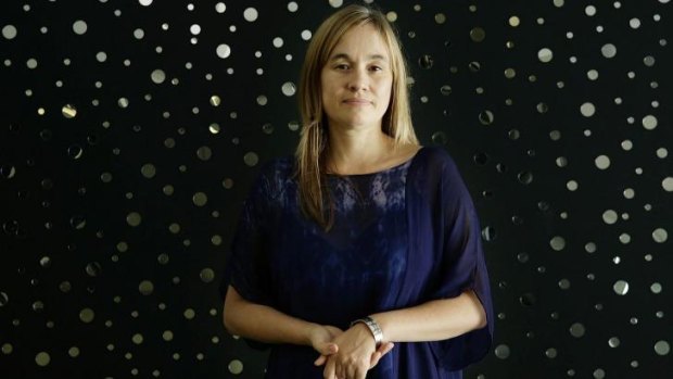 Natasha Bullock with her much-loved silver bracelet at the Museum of Contemporary Art.