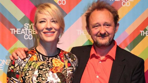 'Saddened' ... Cate Blanchett with husband Andrew Upton, who run the Sydney Theatre Company and worked with Philip Seymour Hoffman.