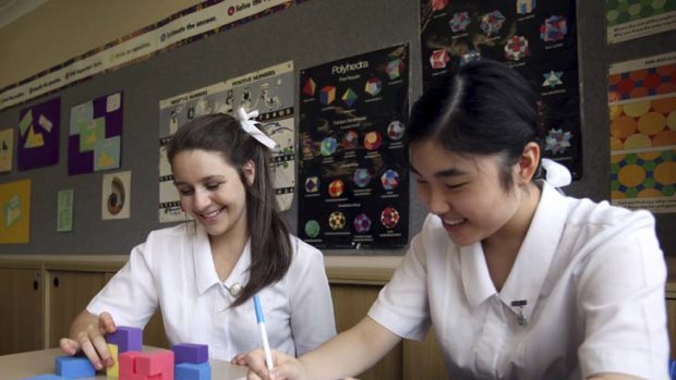 Game on ... students Hannah Makragelidis and Elise Woo are behind a maths revolution.
