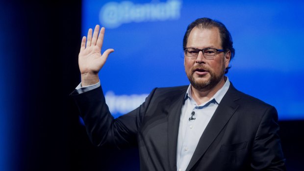 Wave: Marc Benioff, Salesforce CEO at Dreamforce in San Francisco on Monday.