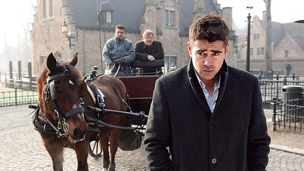 Colin Farrell in a scene from <em>In Bruges</em>.