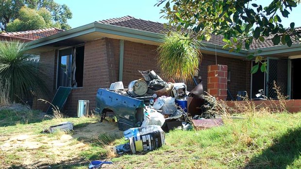 Arson squad are investigating a suspicious house fire at this Wanneroo property. <i>Photo: Rhianna King.</i>