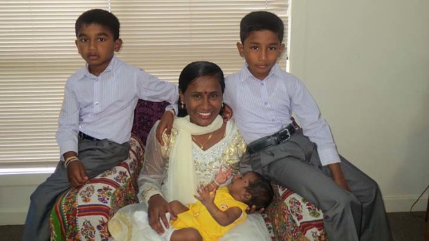 ''I don't understand why I am here'' &#8230; Ranjini and her children Kumaran, 9, Kathir, 7, and Paari, 6 weeks.