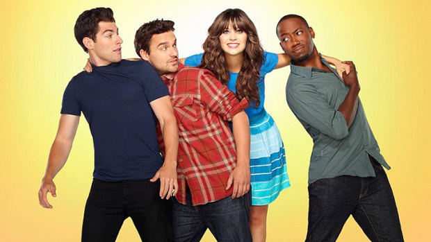The cast of <i>New Girl</i>, which stars Zooey Deschanel.