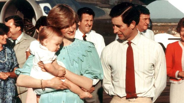 Back then: Charles, Diana and William at Alice Springs.