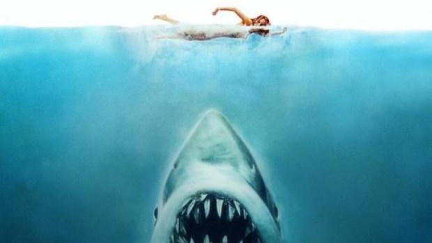 Sharkbait ... the iconic image from the film's poster that sent shivers down our collective spines 40 years ago.