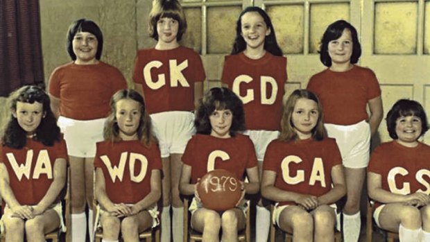 Centre of attention … a young Rebekah Brooks (middle of the front row) as captain of her school netball team.