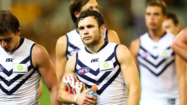 Fremantle's Hayden Ballantyne sums up the mood after the Dockers' heavy loss.