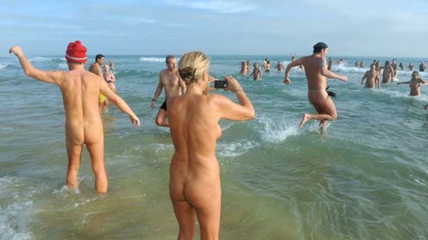 Nudists hit the beach of Le Cap d'Agde, southern France.