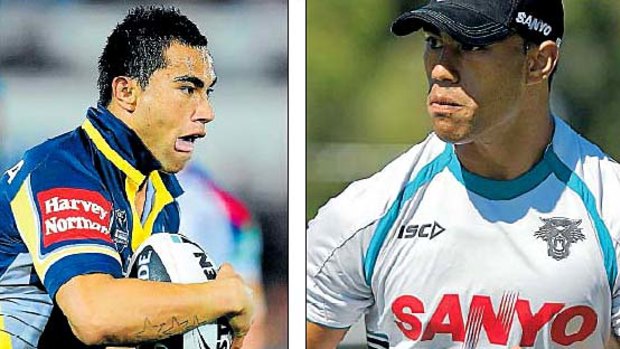 Long road to the top ... in action for the Cowboys in 2010 and at training with the Panthers.