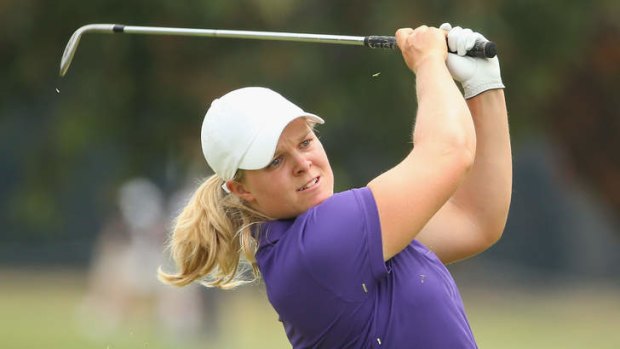 Out front: Caroline Hedwall of Sweden leads the Australian Open at 11 under.