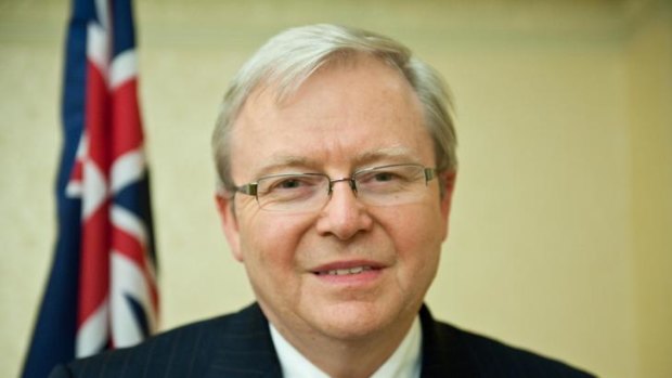 Kevin Rudd in his hotel about 3am Washington time, about two hours after his impromptu press conference.