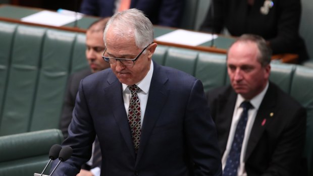 Prime Minister Malcolm Turnbull during question time on Tuesday. 