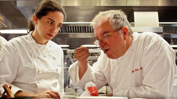 Michelin man ... chef Juan Mari Arzak (right) at his famed restaurant in San Sebastian.