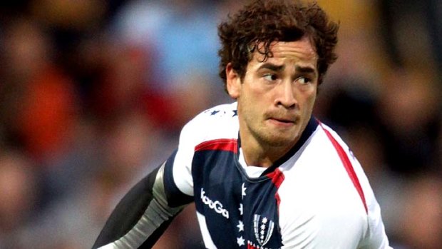 Danny Cipriani playing for the Melbourne Rebels during his side's 15-3 loss to Worcester Warriors overnight.