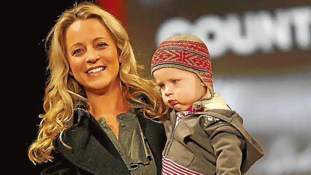 Carrie Bickmore and son Oliver.