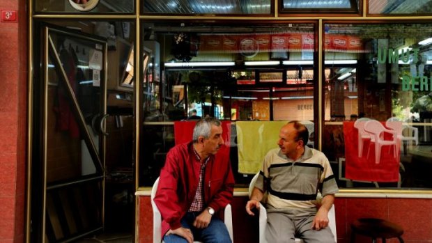 Old haunt: the barber shop to which Turkey's president-elect occasionally returns for his haircut.