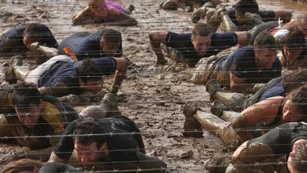 Mud, mud, glorious mud, nothing quite like it for cooling the blood: getting down and dirty on Phillip Island?s Tough Mudder course.