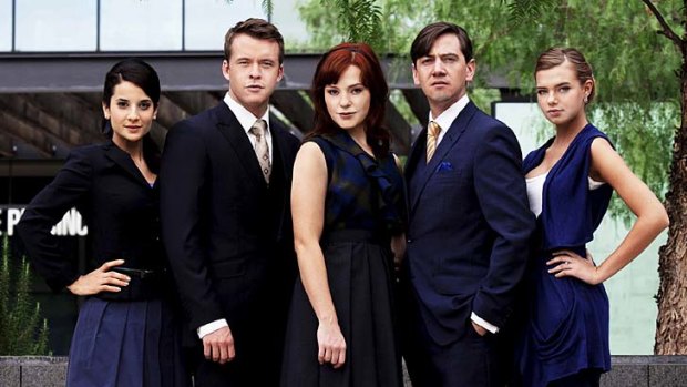 <i>Crownies</i> largely follows the exploits of five rookie prosecutors working for the Director of Public Prosecutions. They are played by (from left) Andrea Demetriades, Todd Lasance, Ella Scott Lynch, Hamish Michael and Indiana Evans.
