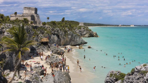 "Pristine water and those awesome Mayan ruins": Tulum in Mexico.