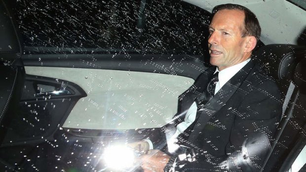 Prime Minister Tony Abbott arrives at the 50th Anniversary function for The Australian newspaper in Sydney.