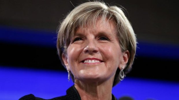 Going it alone: Foreign Minister Julie Bishop is the sole woman in cabinet.