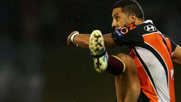 Undecided: Benji Marshall is in talks on whether to kick on with Wests Tigers.