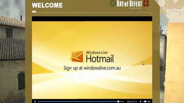 A video ad for Hotmail in the game Day of Defeat.