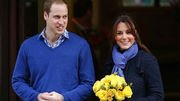Bouncing back ... William and Kate leave hospital.