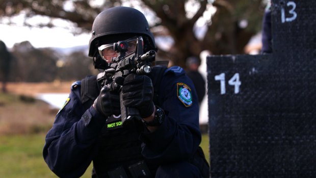 NSW police officers underwent training at the site with high-powered rifles. 