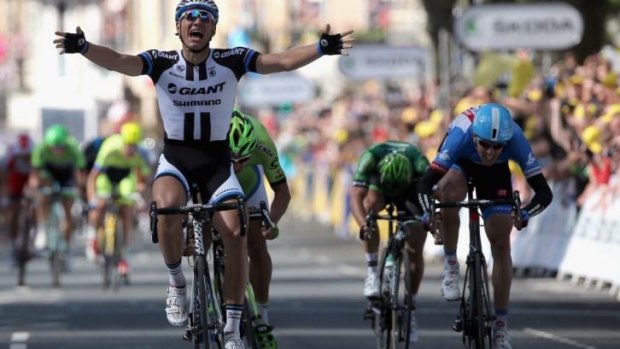 Marcel Kittel of Germany and Team Giant-Shimano celebrates his victory.