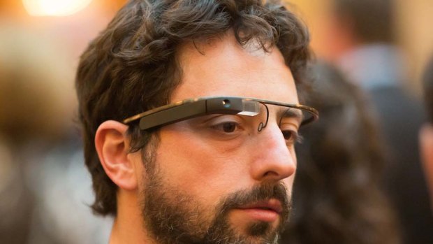 Google founder Sergey Brin publicly debuts the company's augmented reality glasses at the Dining in the Dark charity function for the Foundation Fighting Blindness in San Francisco.