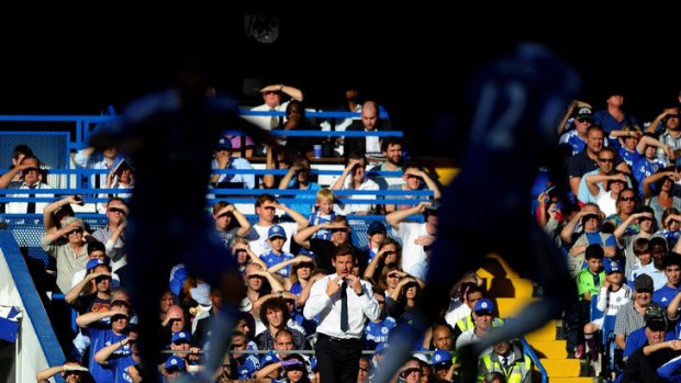 His last match in charge ... Andre Villas-Boas looks as Chelsea take on West Bromwich Albion.