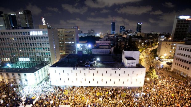 Thousands converged on the streets of Tel Aviv on Saturday to protest against the cost of consumer products and housing in Israel.