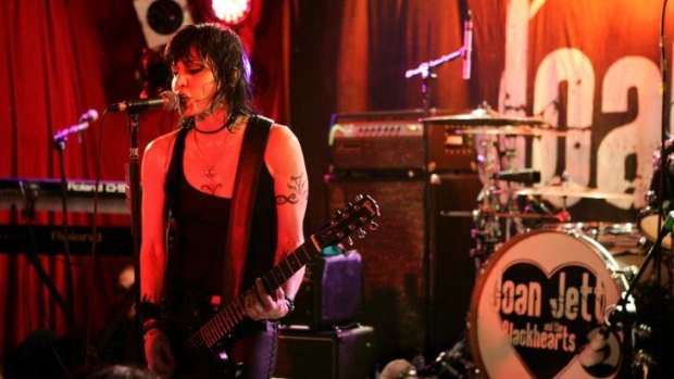Joan Jett and the Blackhearts performing at the Annandale Hotel, Sydney, in 2011.