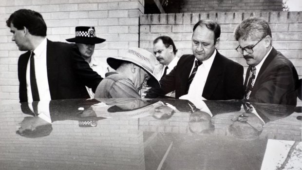 David Eastman, in hat, was arrested for the murder of Colin Winchester in 1992. 