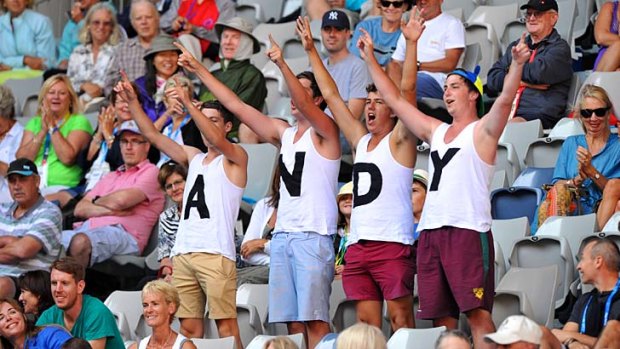 Support ... Andy Murray's fans made themselves heard throughout the contest.