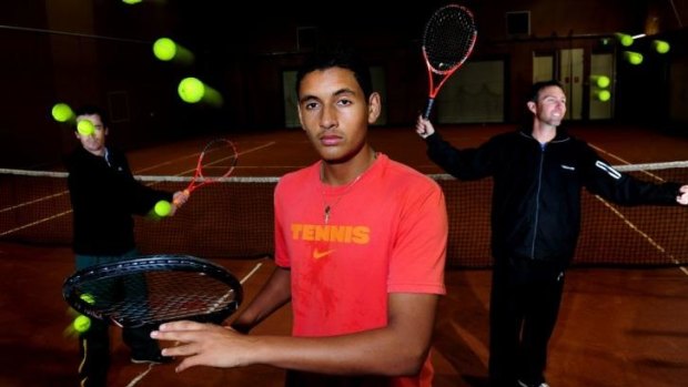 Nick Kyrgios and Todd Larkham in a September 2012 filephoto.