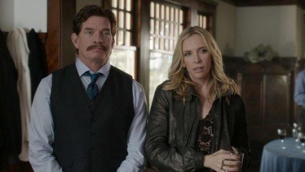 A song and dance: Thomas Haden Church and Toni Collette in <i>Lucky Them</i>.
