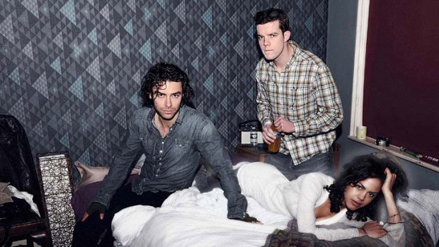 Supernatural proportions ... Aidan Turner, Russell Tovey and Lenora Crichlow in <i>Being Human</i>.