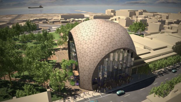 Geelong's new library and heritage centre is an eye-catching truncated dome design.