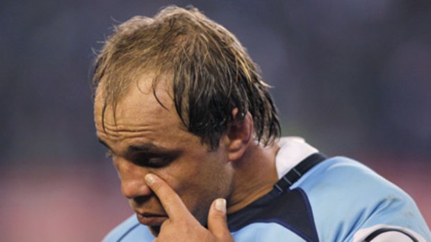 Tears...skipper Phil Waugh is a picture of dejection after his side's semi-final defeat to the Stormers on Saturday.