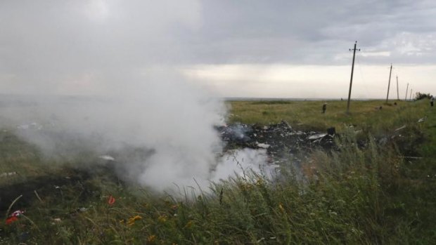 The plane crash site near the settlement of Grabovo.