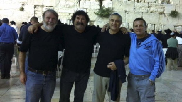 Martin Flanagan, Dipper, Henry Jolson and Brian Styles at the Western Wall, Jerusalem, June 2011.
