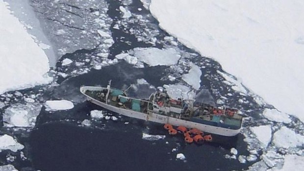 The Russian fishing vessel Sparta seen in waters in the Ross Sea near Antarctica.
