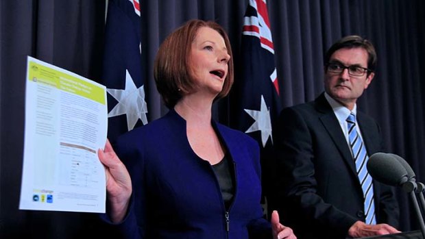 Prime Minister Julia Gillard with Climate Change Minister Greg Combet.