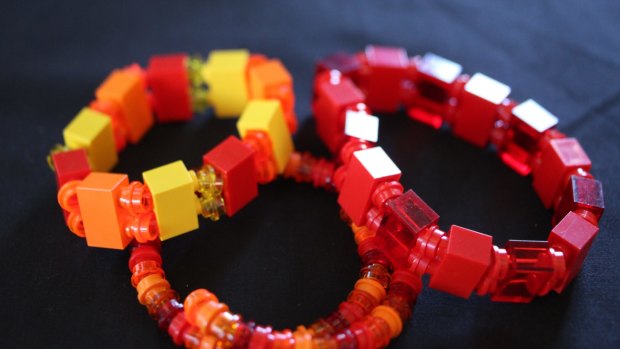 Lego jewellery made by Rolanda Markovski.