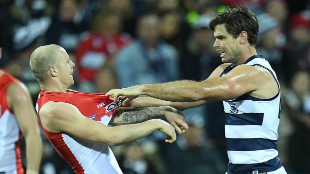 Tom Hawkins says the Cats are staying positive despite facing a huge hurdle in the form of the Swans.