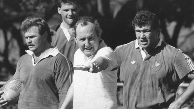 Alan Jones coaching the Wallabies in 1987.