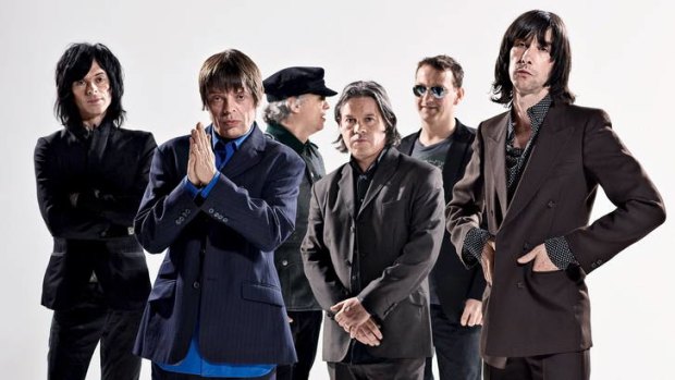 For the love of it ... Gillespie, far right, disappointed but the rest of Primal Scream help up their end of the deal.